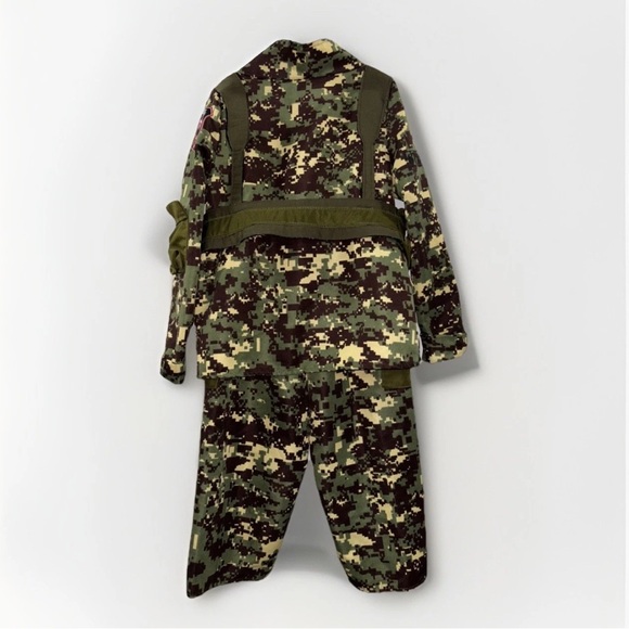 Disguise Kids Soldier Army Camo Halloween Costume Outfit Top Pants Set Sz S(4-6) - Picture 2 of 12